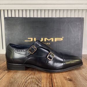 Jump New York Manolo Double Monk Strap Dress Shoes Mens Size 7 M Black Leather